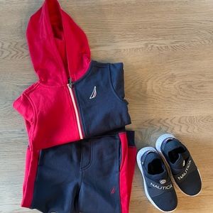 Nautica sweat suits & shoes - Toddler 2T/US9